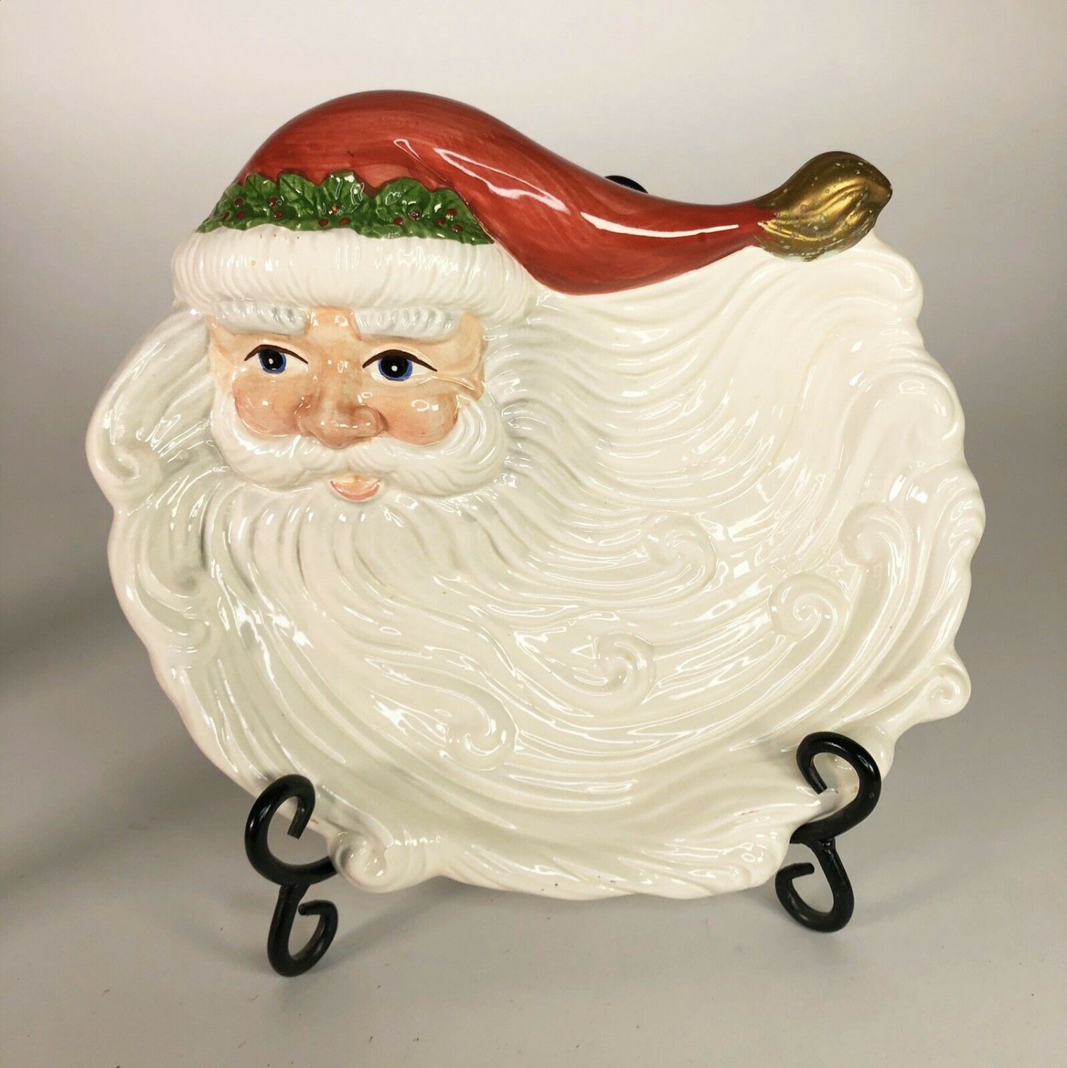 1994 Fitz and Floyd Omnibus Santa Head Platter 10&acirc;�� x 9&acirc;��