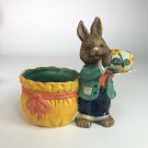 Vintage Easter Bunny Ceramic Planter 8” X 7”