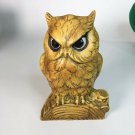 Vintage Ceramic Hand Painted Owl Statue 6” x 5”