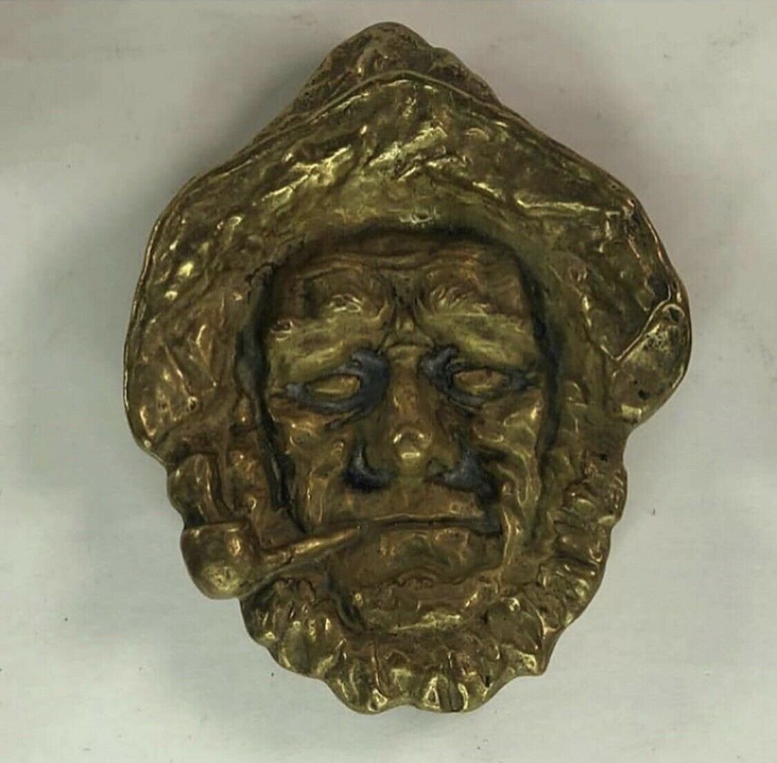 Mid-century brass sailor face tray 6.5&acirc;�� x 5&acirc;��