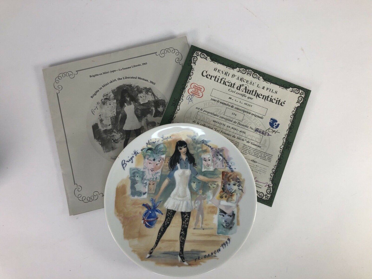 D'Arceau Limoges Collector Plate Les Femmes Du Siecle 1965 Ganeau Brigitte
