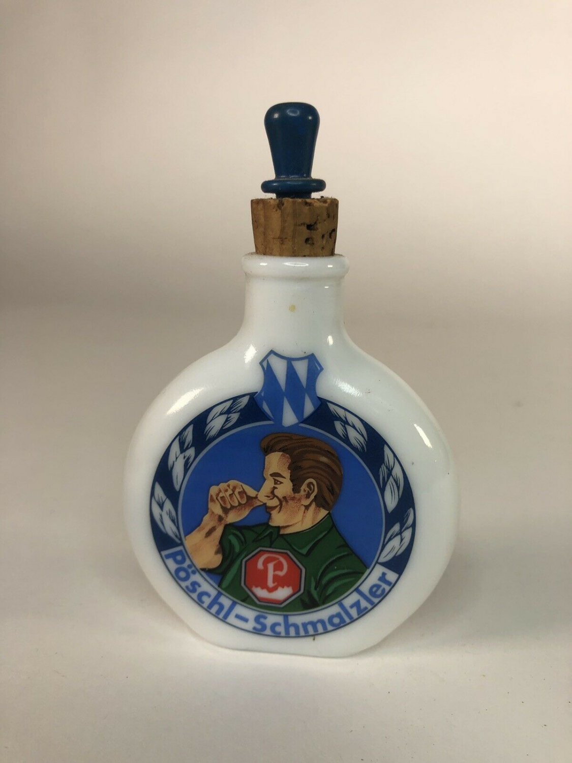 Antique German Snuff Milk Glass Bottle 4.5&acirc;�� X 3&acirc;��