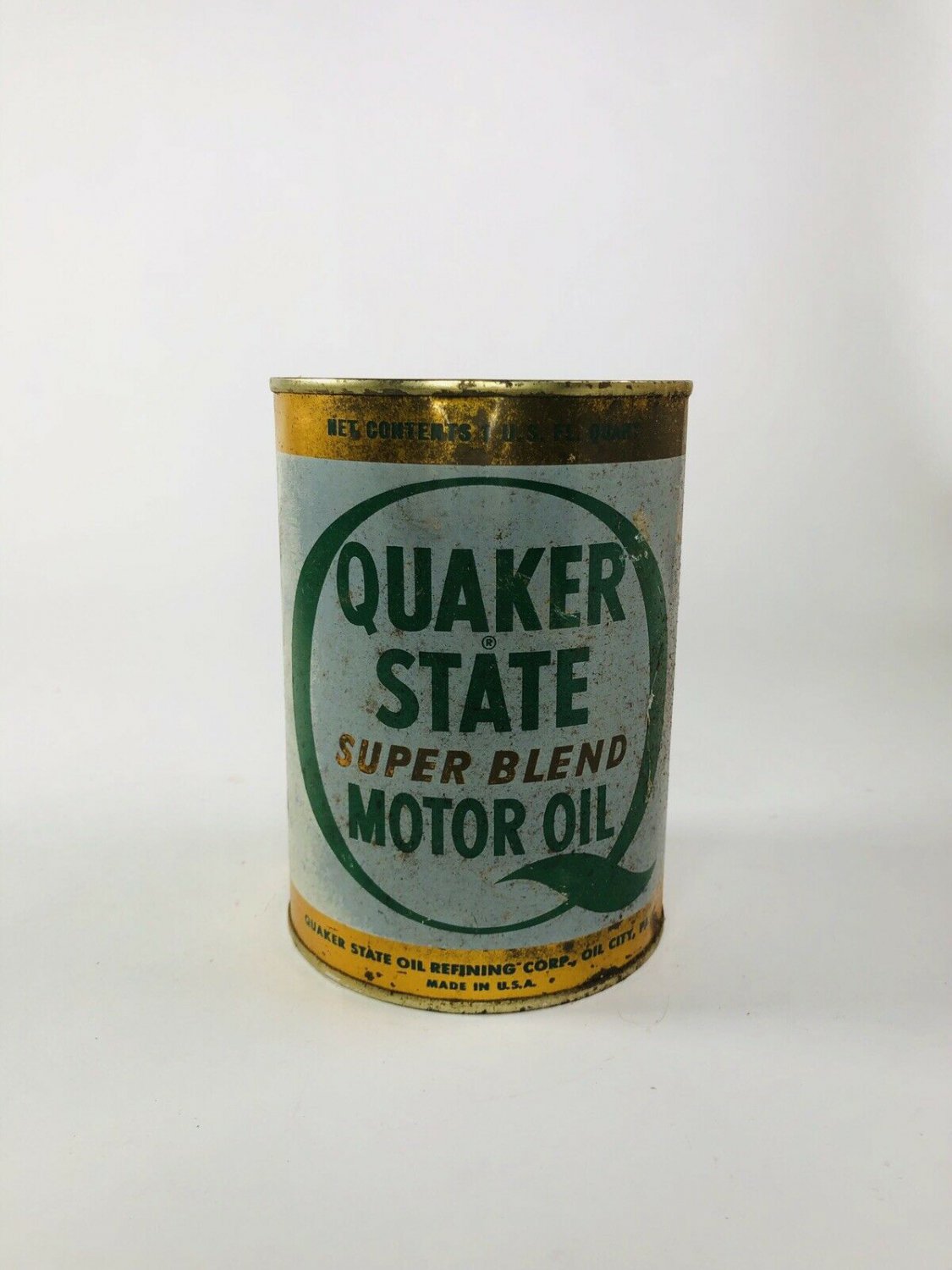 Vintage Quaker State Super Blend Oil 1 Quart Full