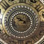 Vtg 60's GRECIAN ETRUSCAN KEY Gazelle Copper ROUND TIN METAL Serving TRAY 13.5"