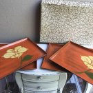 Vintage Lacquerware Tray Set of 4 with Original Box