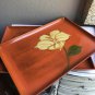 Vintage Lacquerware Tray Set of 4 with Original Box