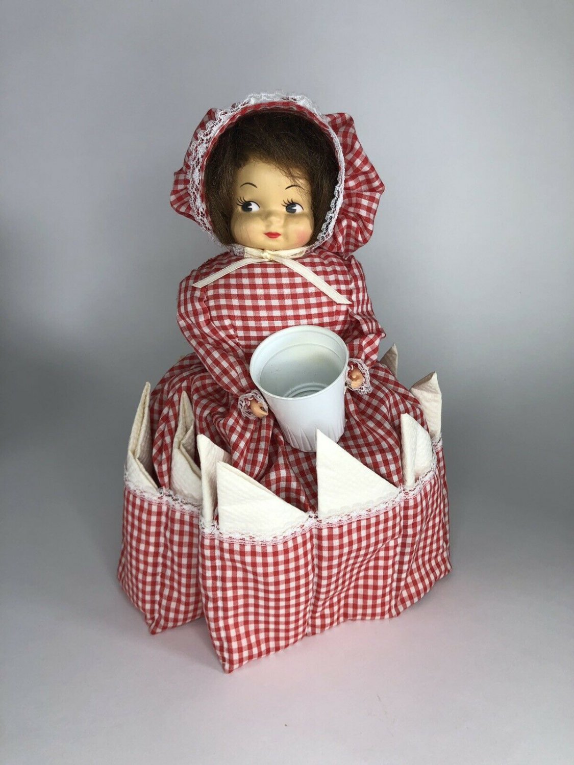 Vintage handmade table caddy doll 13.5&acirc;�� tall