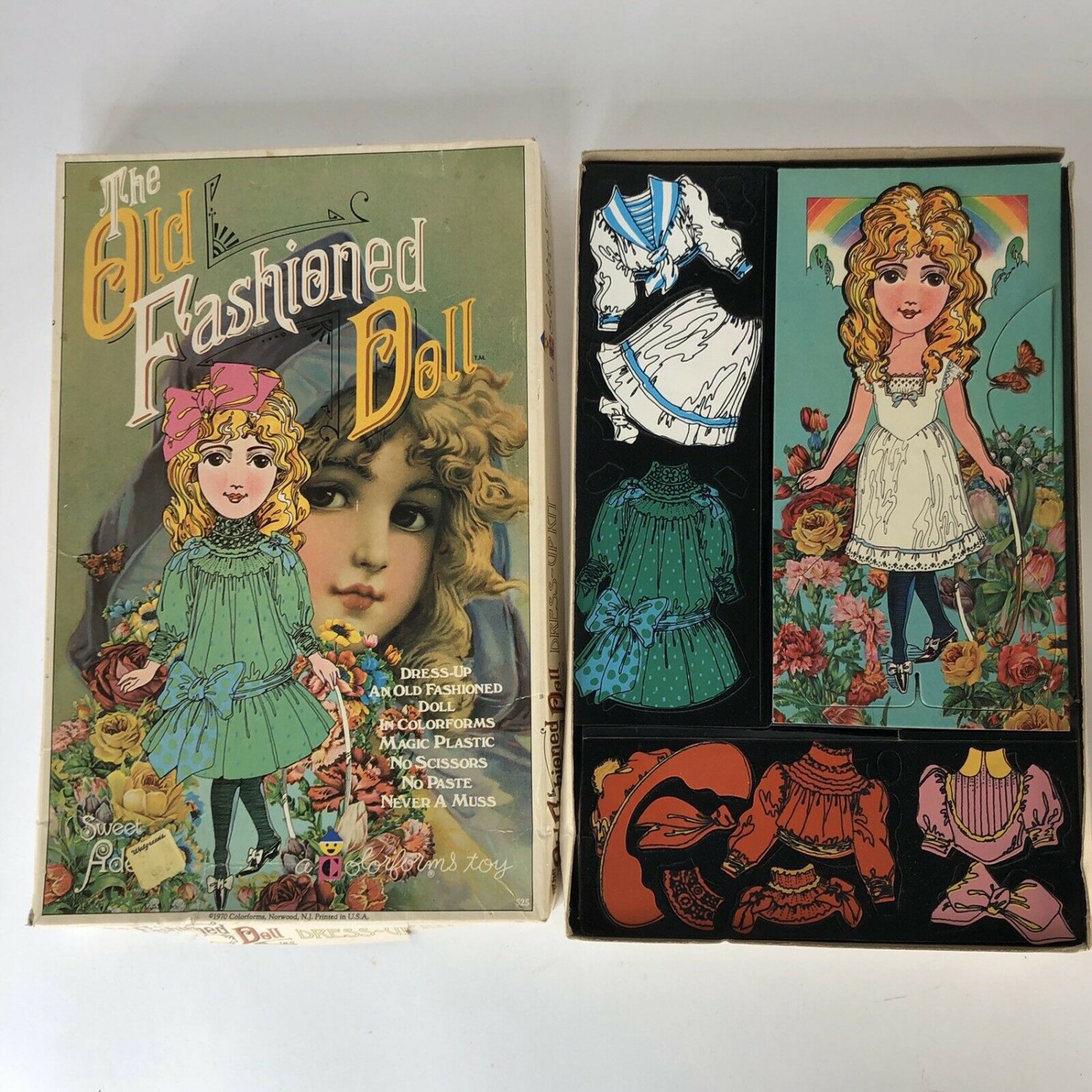 1970 the Old Fashioned Doll Colorform Paper Doll Set