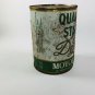 VINTAGE 1 QUART TEXACO QUAKER STATE DELUXE MOTOR OIL CAN METAL FULL NR!
