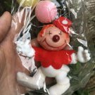 Vintage Flocked Clown Toy Cake Decor NIP