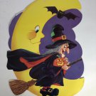 Vintage Eureka Diecut Die Cut Witch Moon Halloween Bat