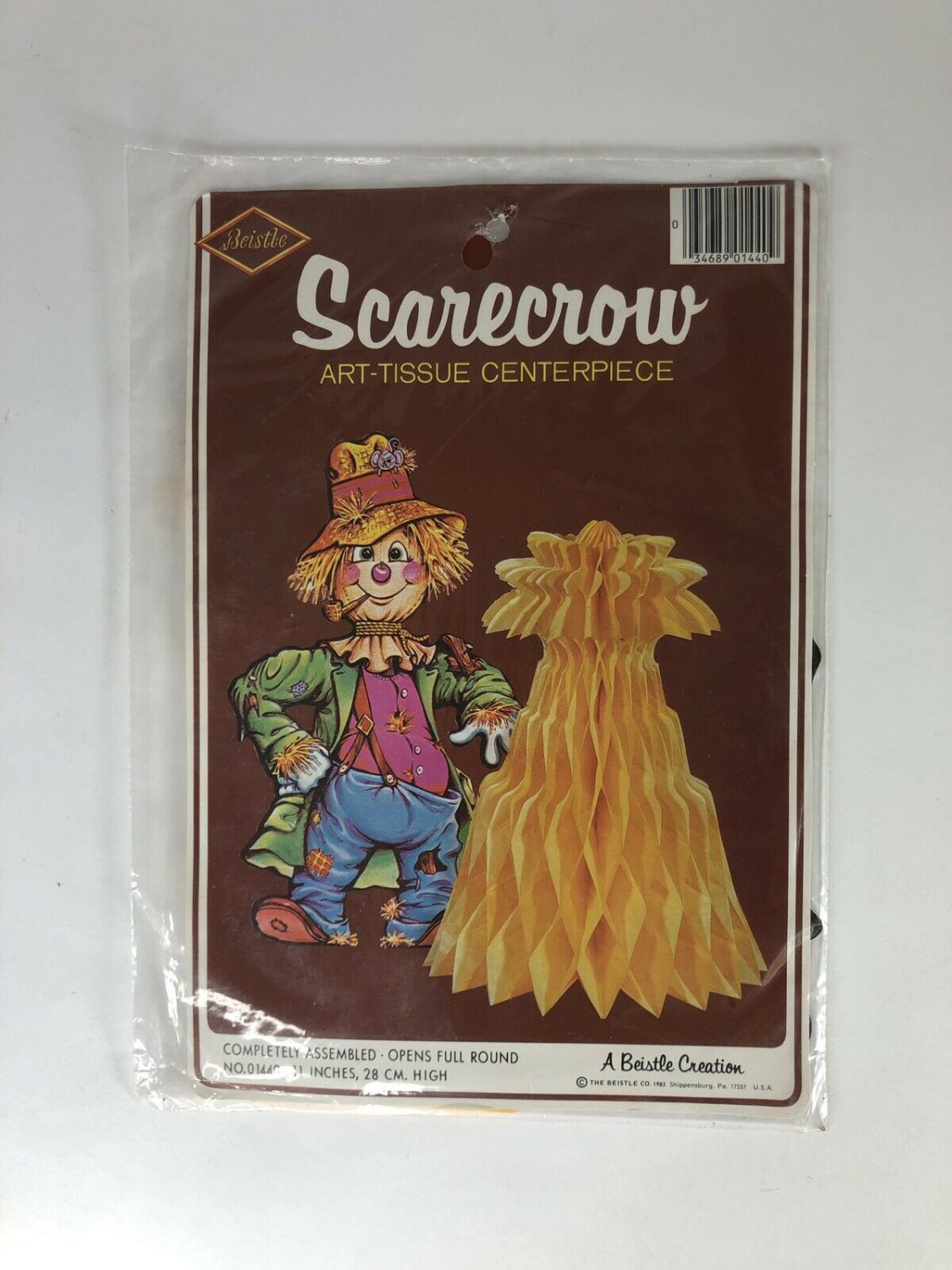 1985 NIP Beistle Scarecrow And Haystack Table Decor