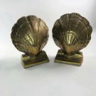Mid-Century Brass Clamshell Bookends  8” x 6” x 3.5” each
