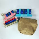 Vintage blue glass bulbs lot of 3 packages and 30+ loose bulbs