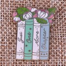 Just one more chapter pin magical pastel book brooch flowers literary jewelry bookish Introvert