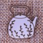 Kettle enamel pin flower leaves pattern brooch cute living goods jewelry personalized family gift