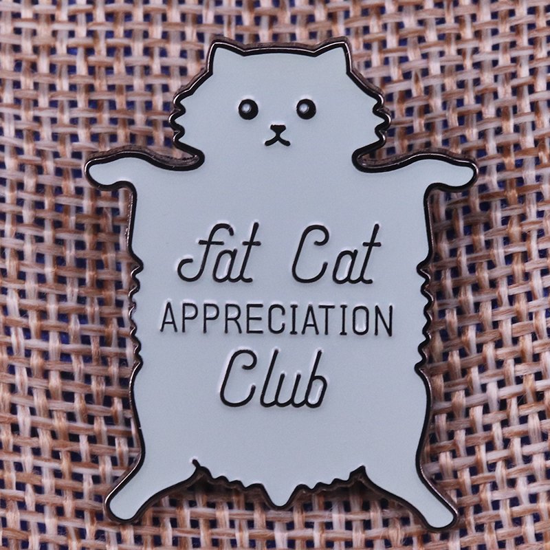 Fat Cat Lapel Pin crazy cat lady in your life Gift Enamel pin