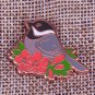 Bird on a branch with flowers Spring gift for girlfriend her children Lapel Pin Brooch Enamel pin