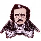 Edgar Allan Poe enamel pin Nevermore The Raven Brooch Gothic Creepy Odd Halloween Horror Jewelry