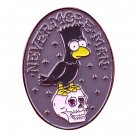 Edgar Allan Poe enamel pin Nevermore The Raven Brooch Gothic Creepy Odd Halloween Horror Jewelry