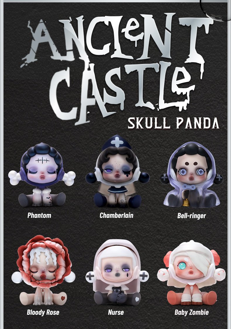 Pop Mart Skullpanda Ancient Castle Series Collectible Cute Skullpanda Deaf Box