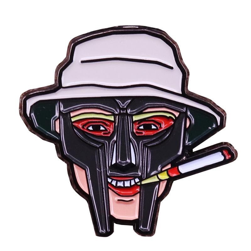 MF Doom enamel pin hip super villain brooch hop fans accessory