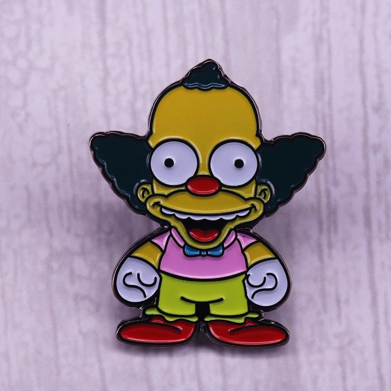 Krusty the clown lapel pin