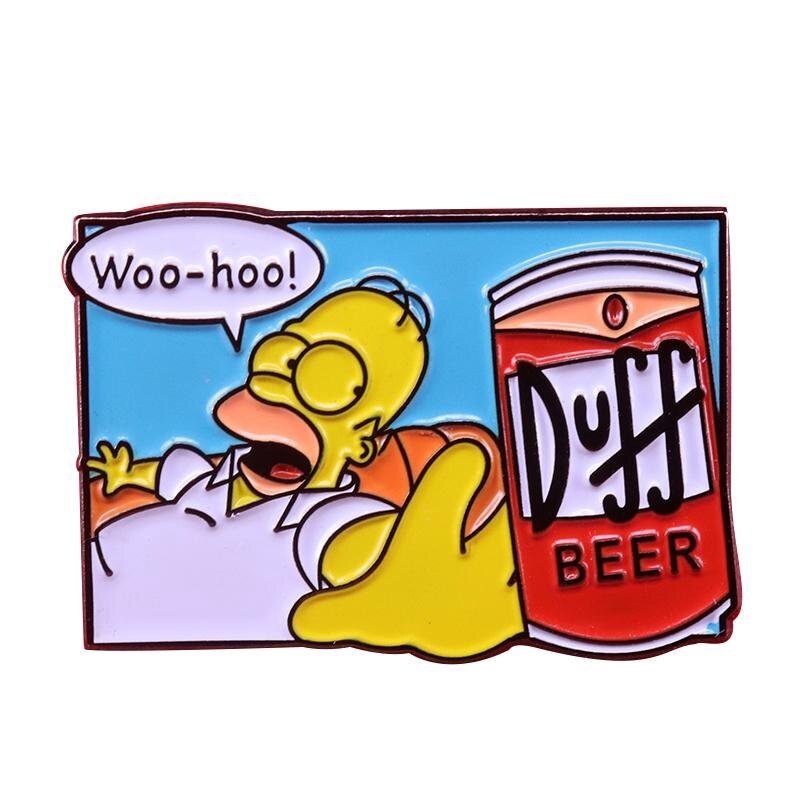 Duff beer enamel pin beer cans brooch alcohol addict gift
