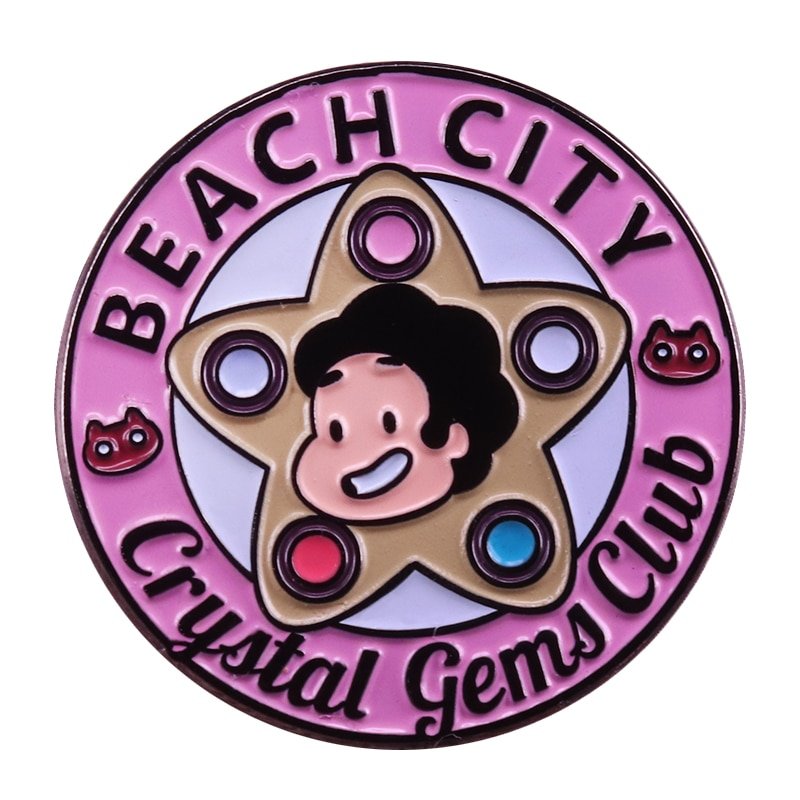 Steven Universe - Beach City Crystal Gems Club brooch cute cartoon jewelry