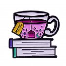 Books and Cup Pin Magic Spell 1984 Lotr Vampur Book Nerd The call of chtulhu On the road 66