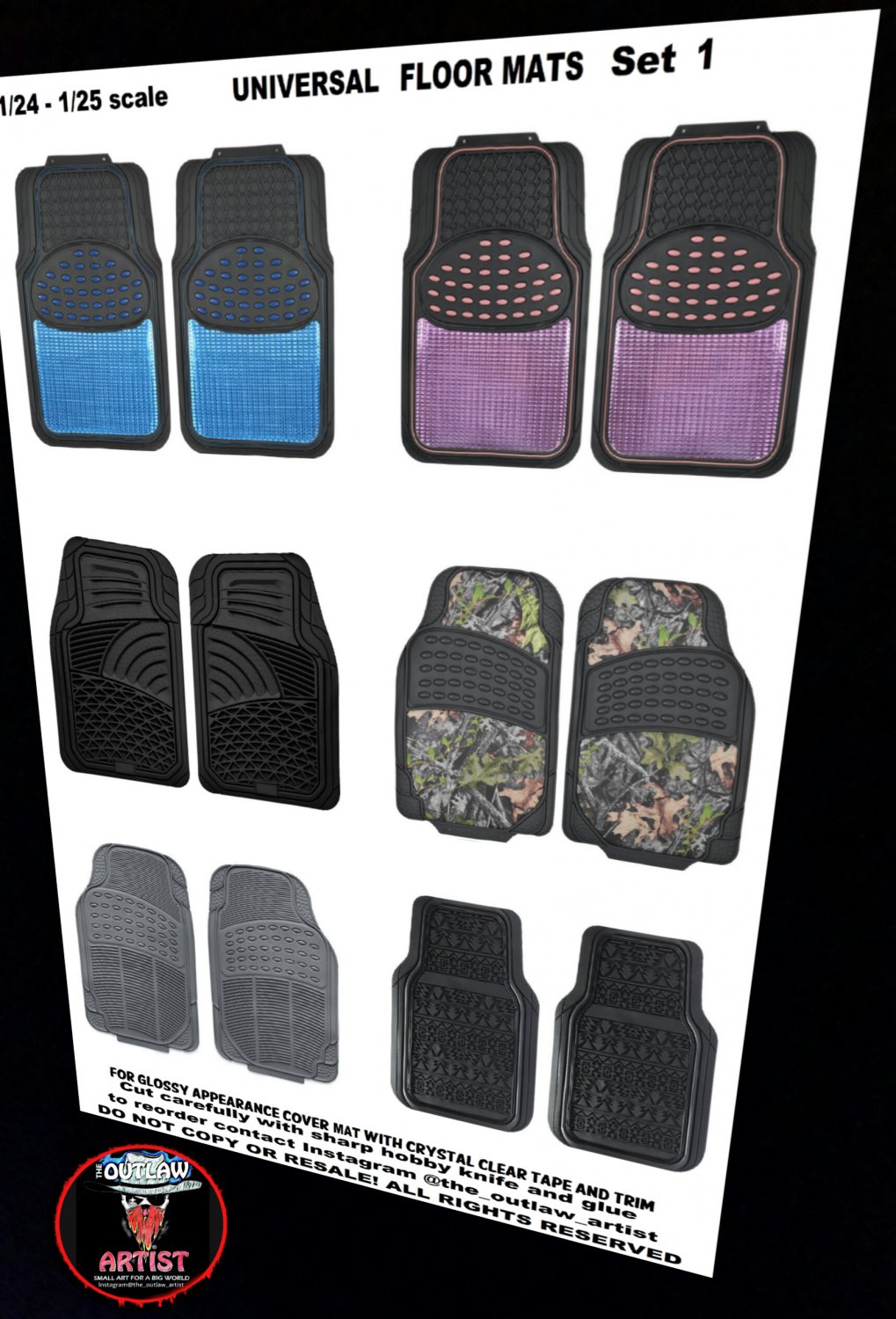 UNIVERSAL Floor Mats set 2 1/24 1/25 Scale