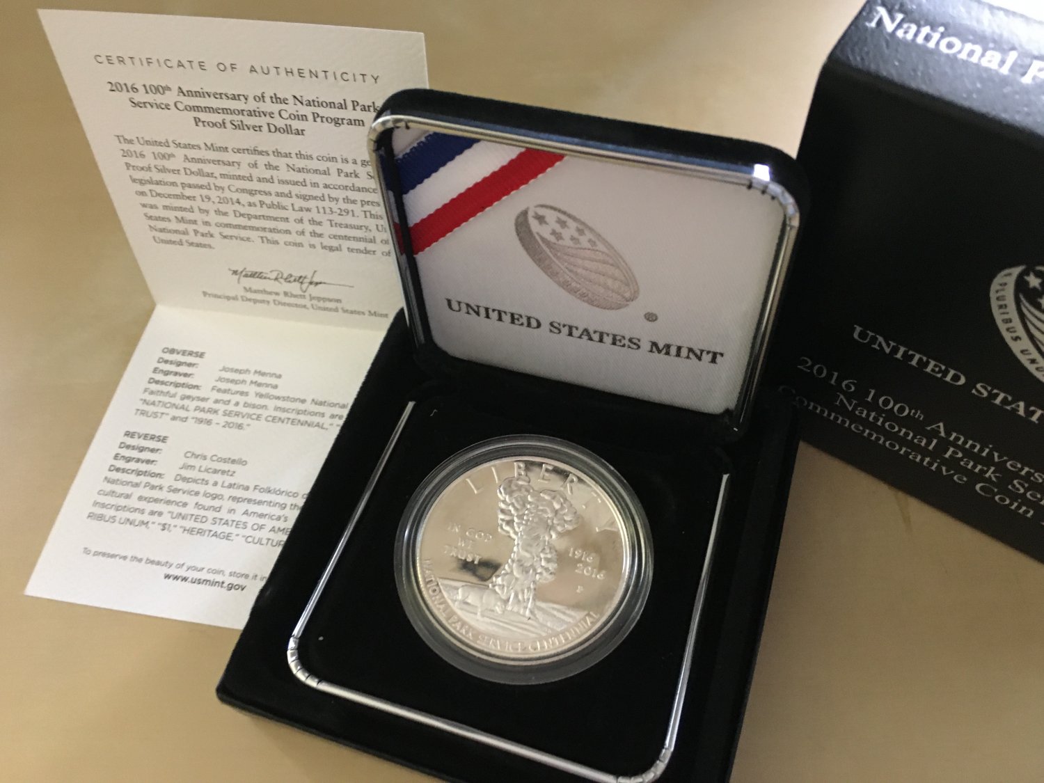 2016 100th Anniversary of the National Park Service Proof Silver Dollar