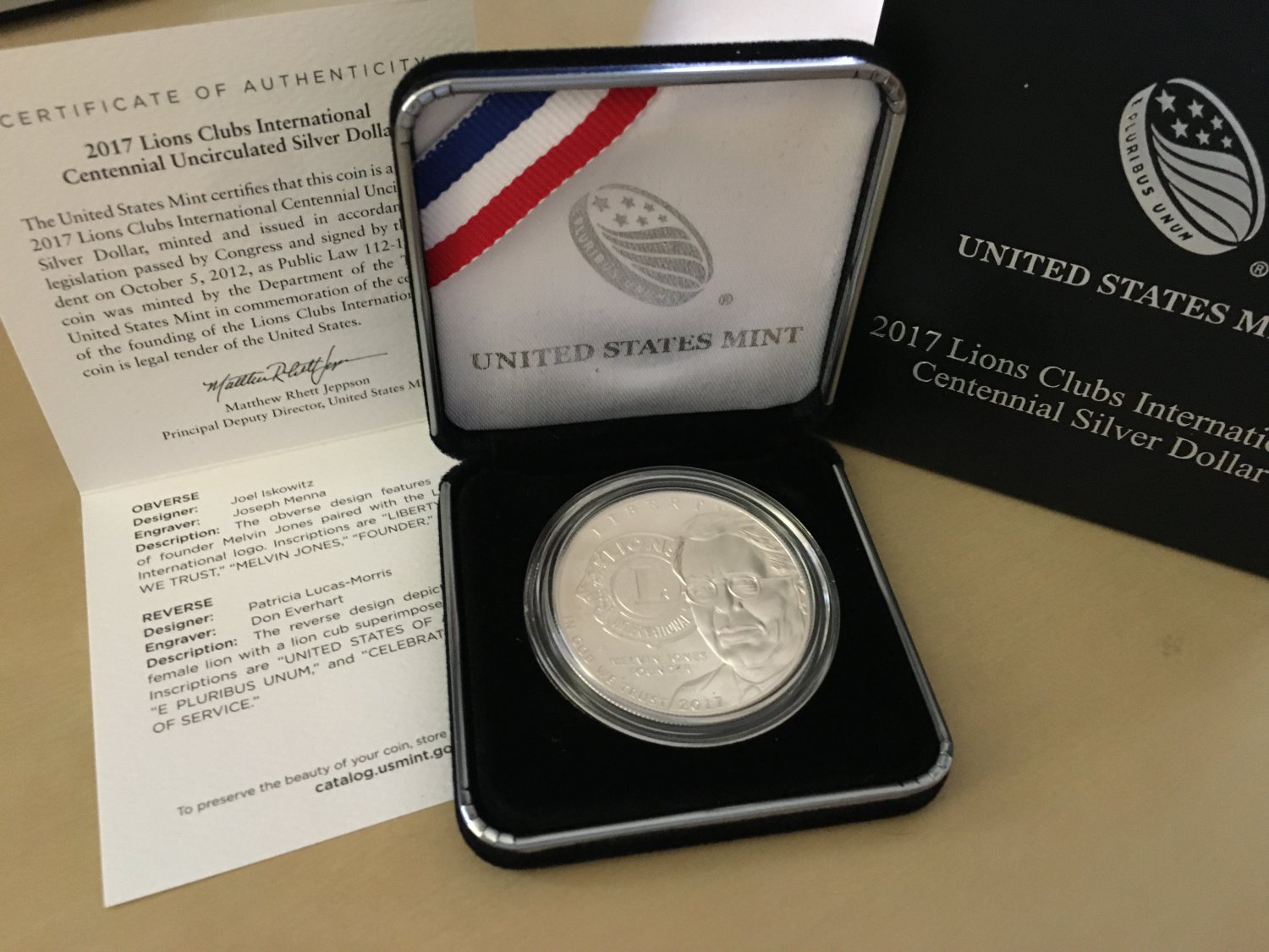 2017 Lions Clubs International Centennial Uncirculated Silver Dollar