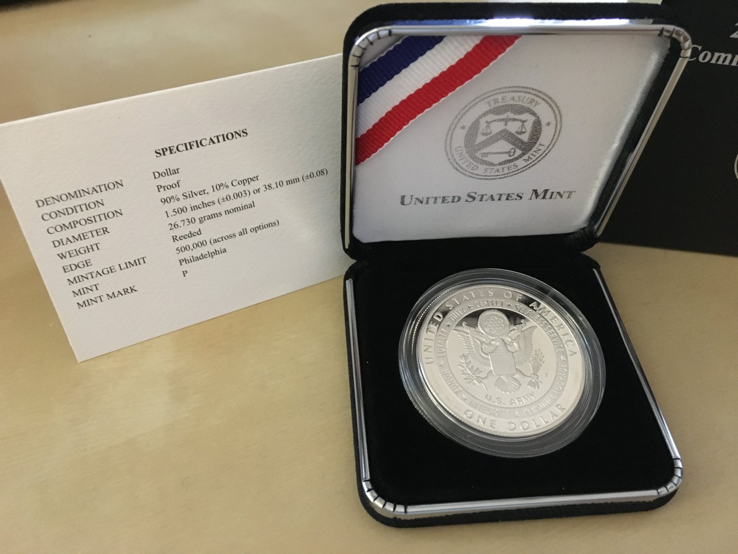 2011 United States Army Commemorative Proof Silver Dollar