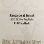 2011 $1 Silver Proof Coin Kangaroo at Sunset F15