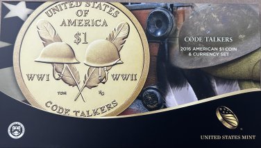 2016 American $1 Coin & Currency Set Code Talkers