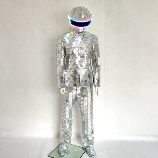 Mirror suits with led mirror helmet