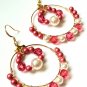 Pink Crystal Boho Earrings