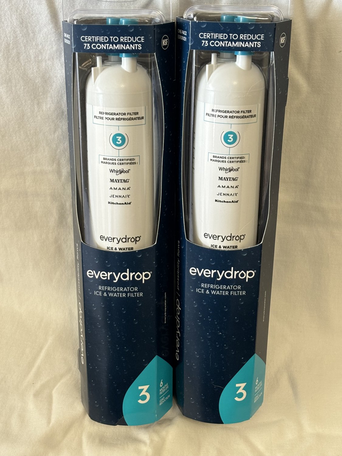 Everydrop Ice and Water Refrigerator Filter 3 EDR3RXD1, 2 Pack