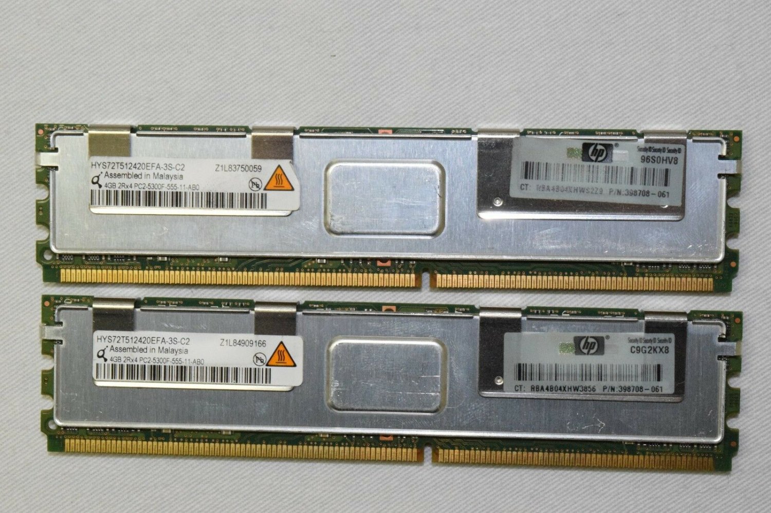 8GB (2x4GB) HYS72T512420EFA DDR2-667MHz ECC Fully Buffered 1.8V CL5 240-Pin DIMM