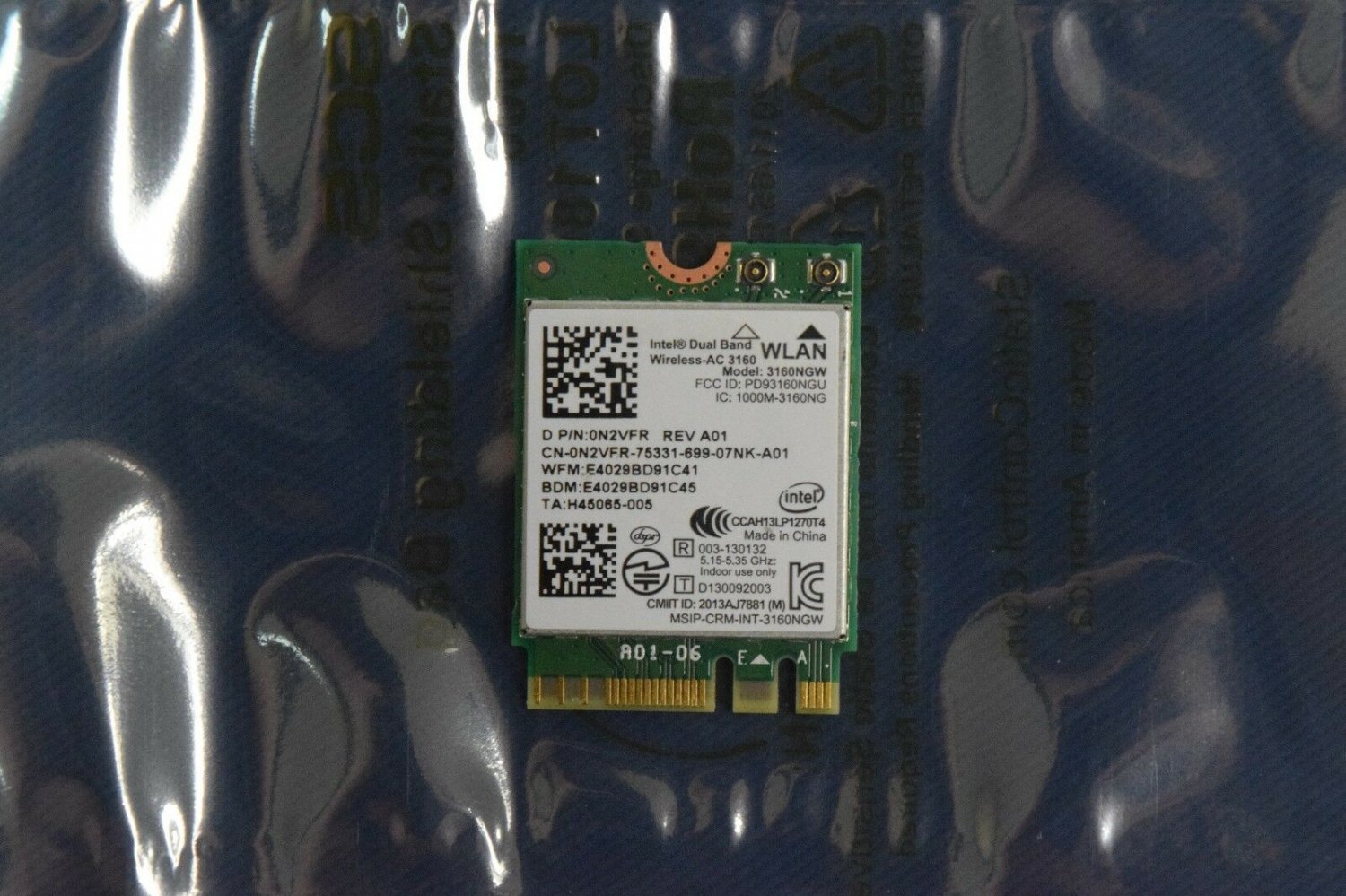 Intel Dual Band Wireless-AC 3160 Wireless AC and Bluetooth Mini PCIe Card