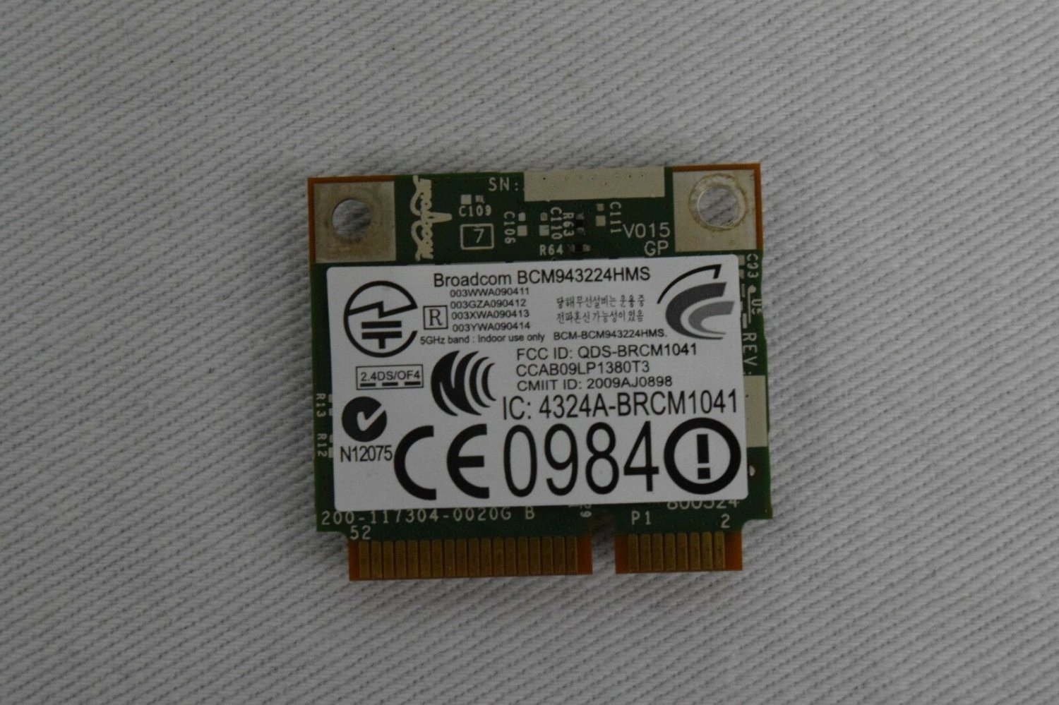 HP Broadcom Half BCM943224HMS WiFi Card