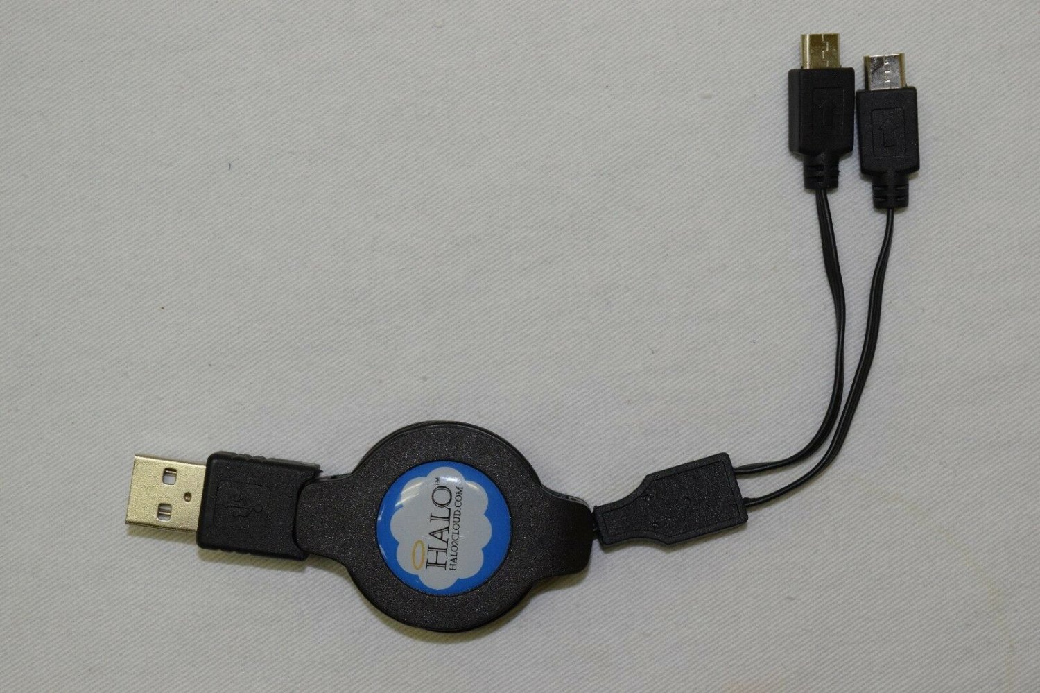 Halo USB A to Dual Micro USB B Retractable Cable
