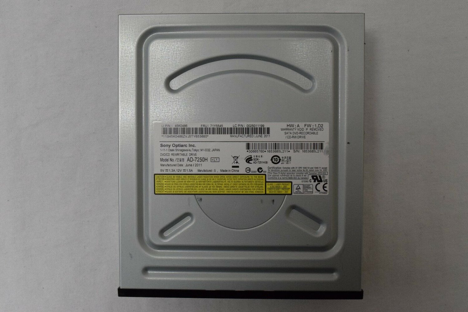 Sony AD-7250H Black 5.25" DVD Optical Drive
