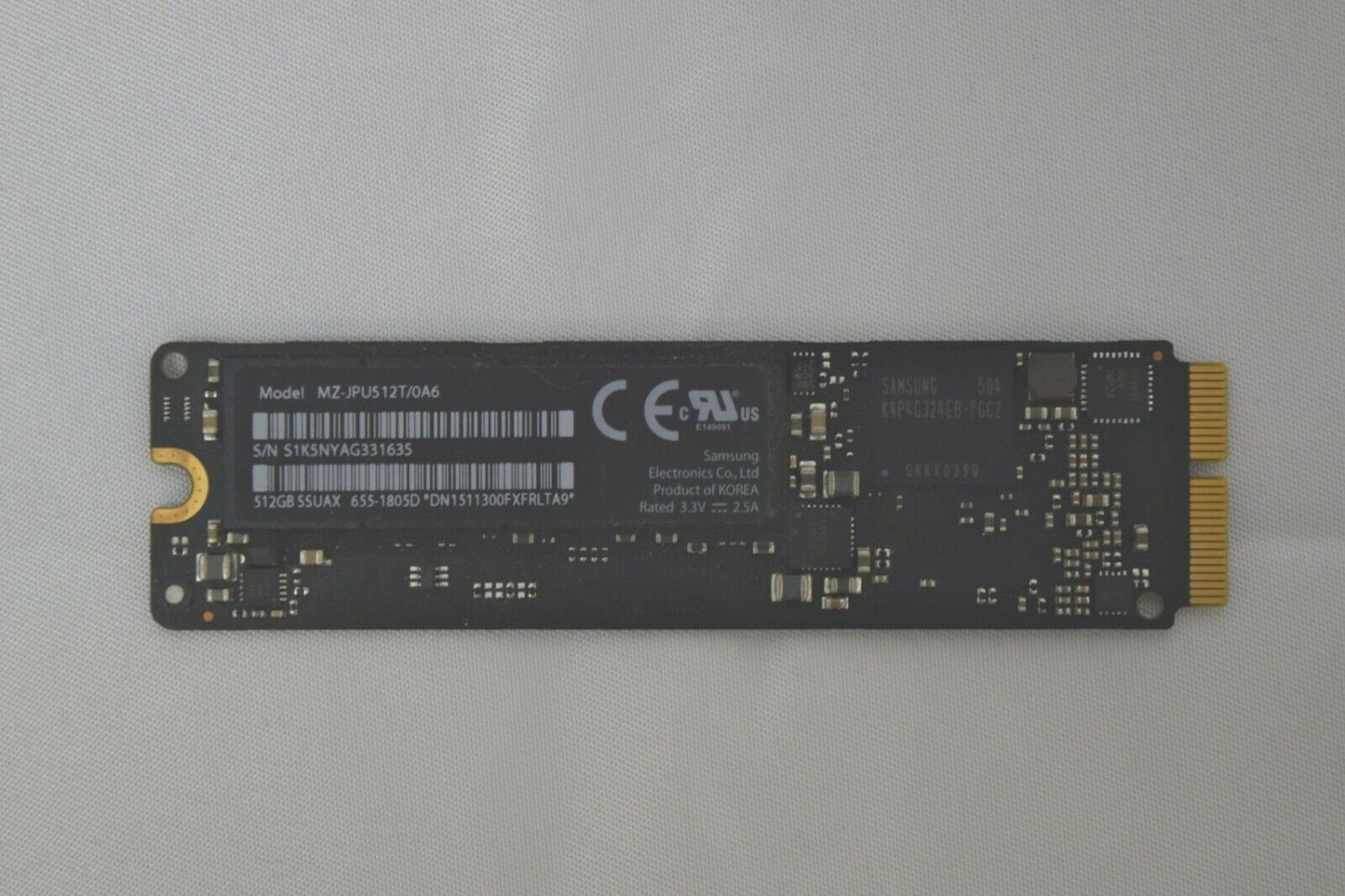 Apple Samsung 512GB SSD MZ-JPU512T/0A6 MacBook Pro Retina 2013-2015 655-1805D