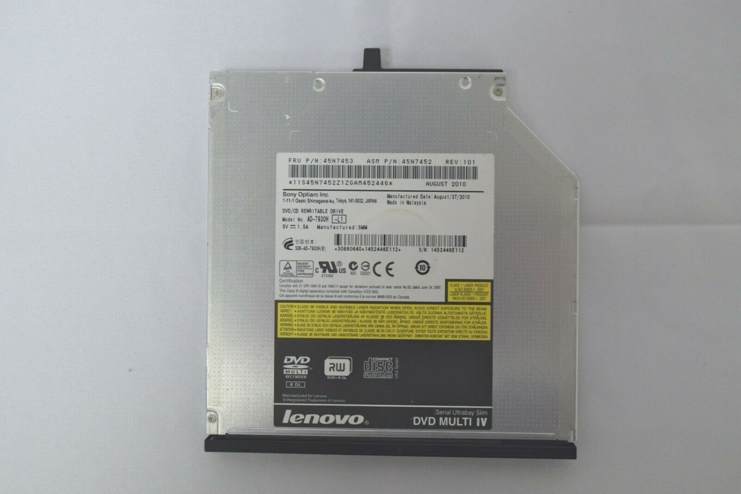 Lenovo Thinkpad T410 AD-7930H DVD/CD Rewritable Drive, 45N7453
