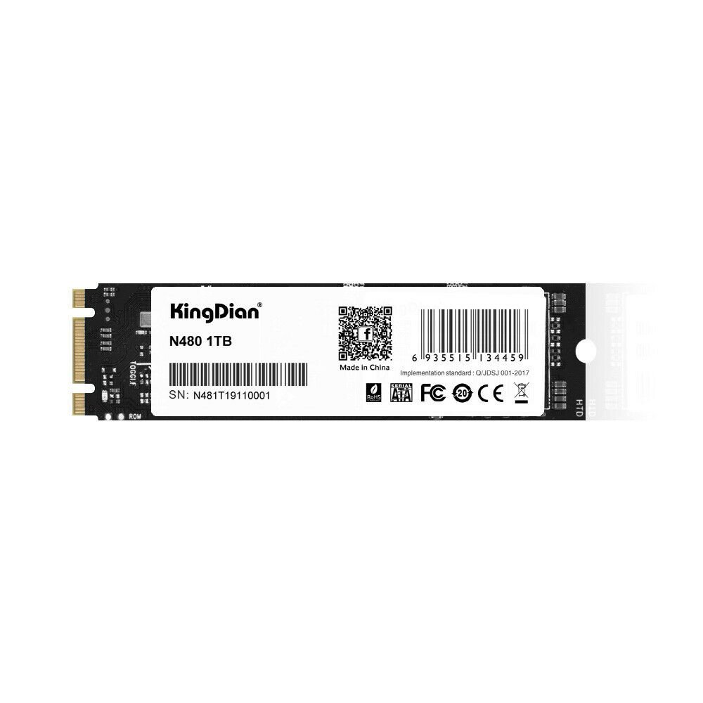 NEW KingDian 80mm 1tb M.2 SSD 3D NAND SATA 2280, 3 Year Warranty