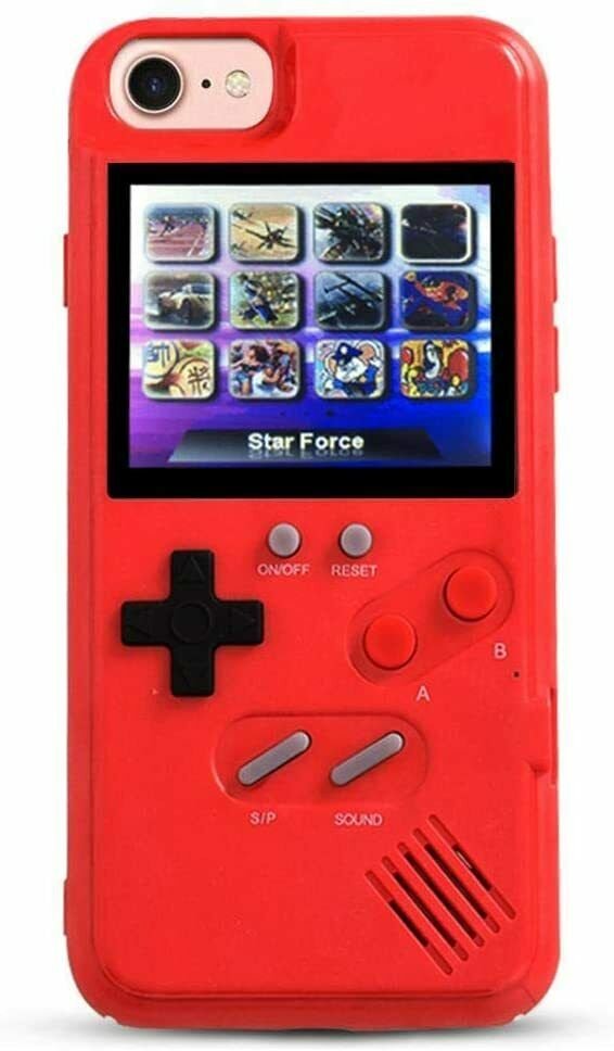 Game Console Case for iPhone 6/6S/7/8, Red, 36 Games