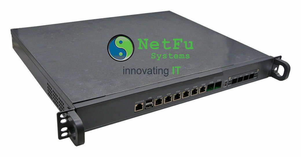 NetFu Firewall 1U, Intel CPU, 8 x Gigabit, SFP, w/ pfSense, Others, NEW OPTIONS