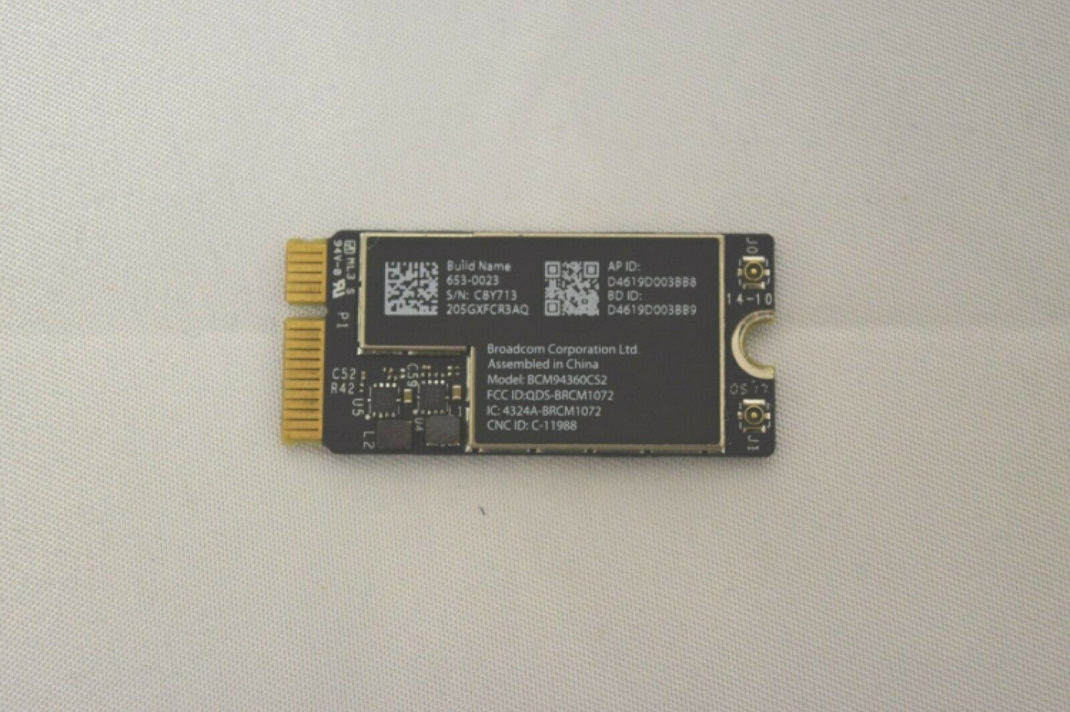 Apple MacBook Air A1466 (2015) Airport Bluetooth Wireless WiFi Card, 653-0023